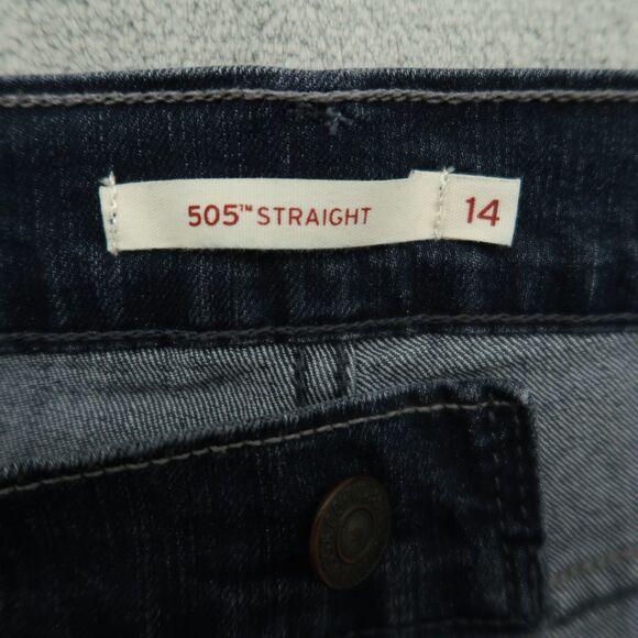 Levi's 505 Jeans Womens Size 14 Blue High-Rise Straight Denim 31" Inseam Stretch - Picture 10 of 16